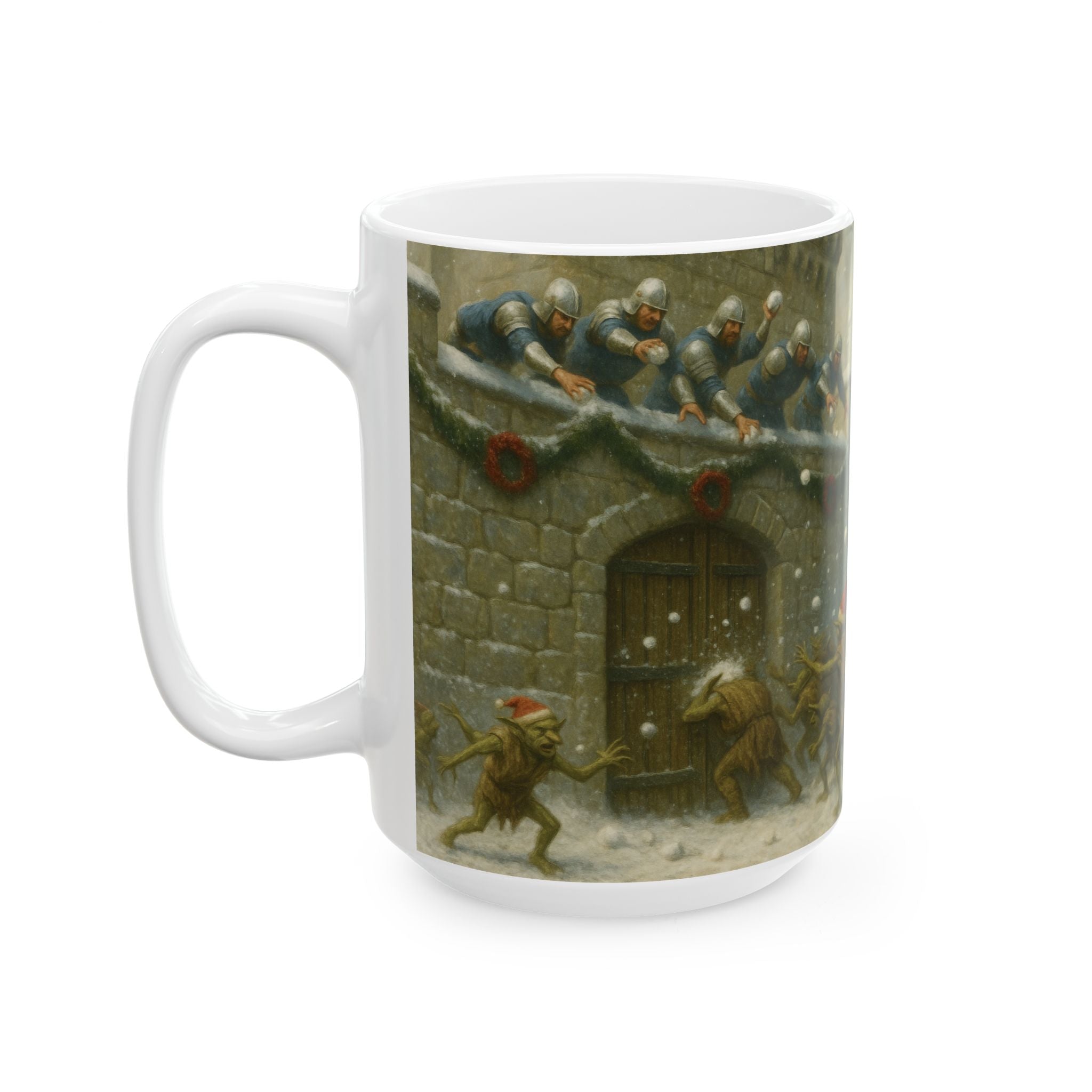 Mug - Human Guards vs Festive Goblins Snowball Fight