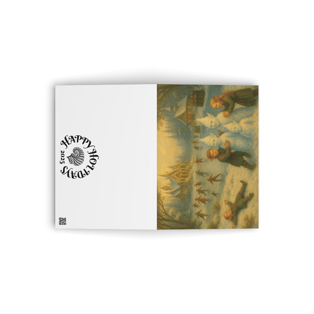 Greeting Cards Happy Peaceful Holiday Elves