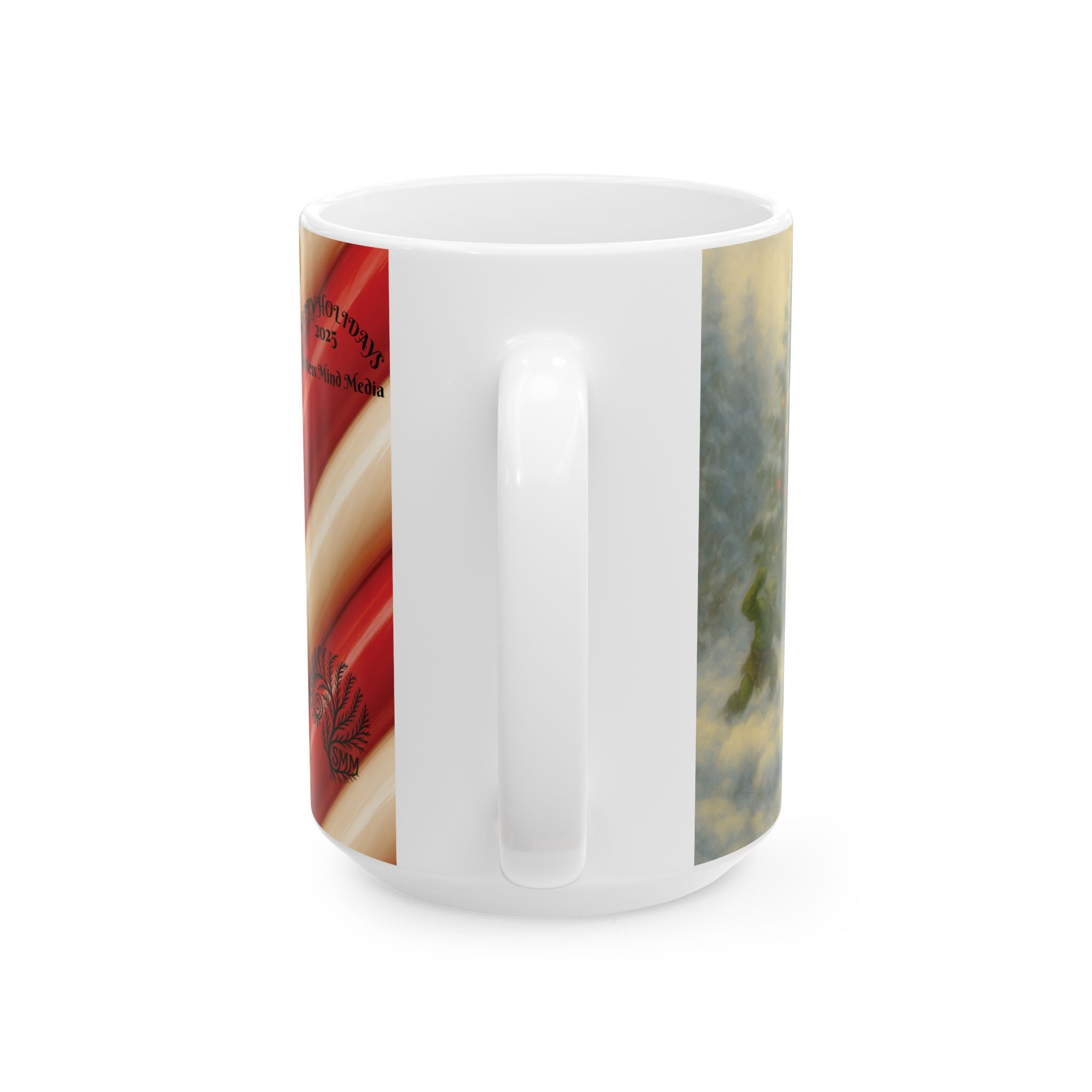 Snow Orcs Snowball Fight Mug | Cozy Cabin Winter Scene Ceramic Mug