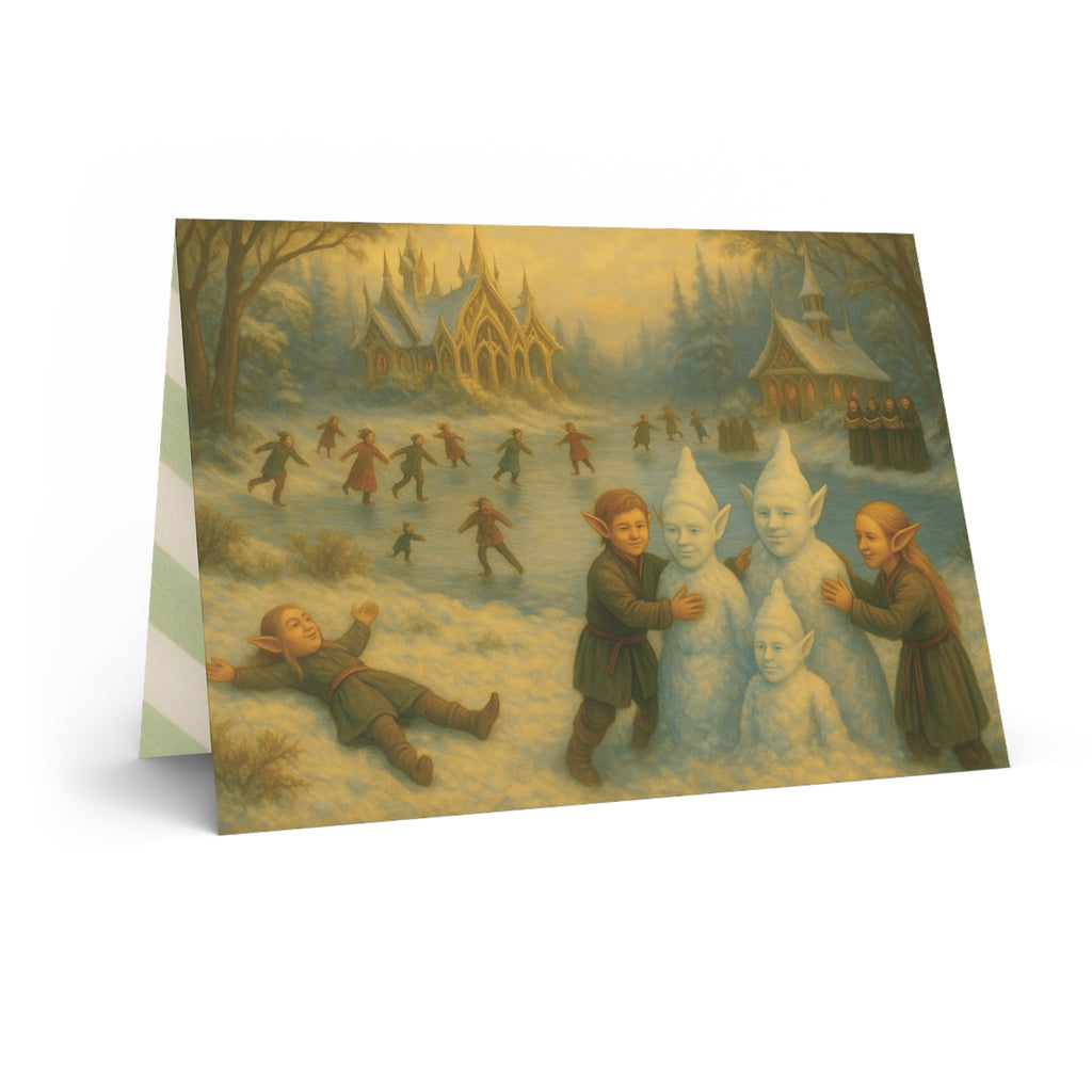 Greeting Cards Happy Peaceful Holiday Elves