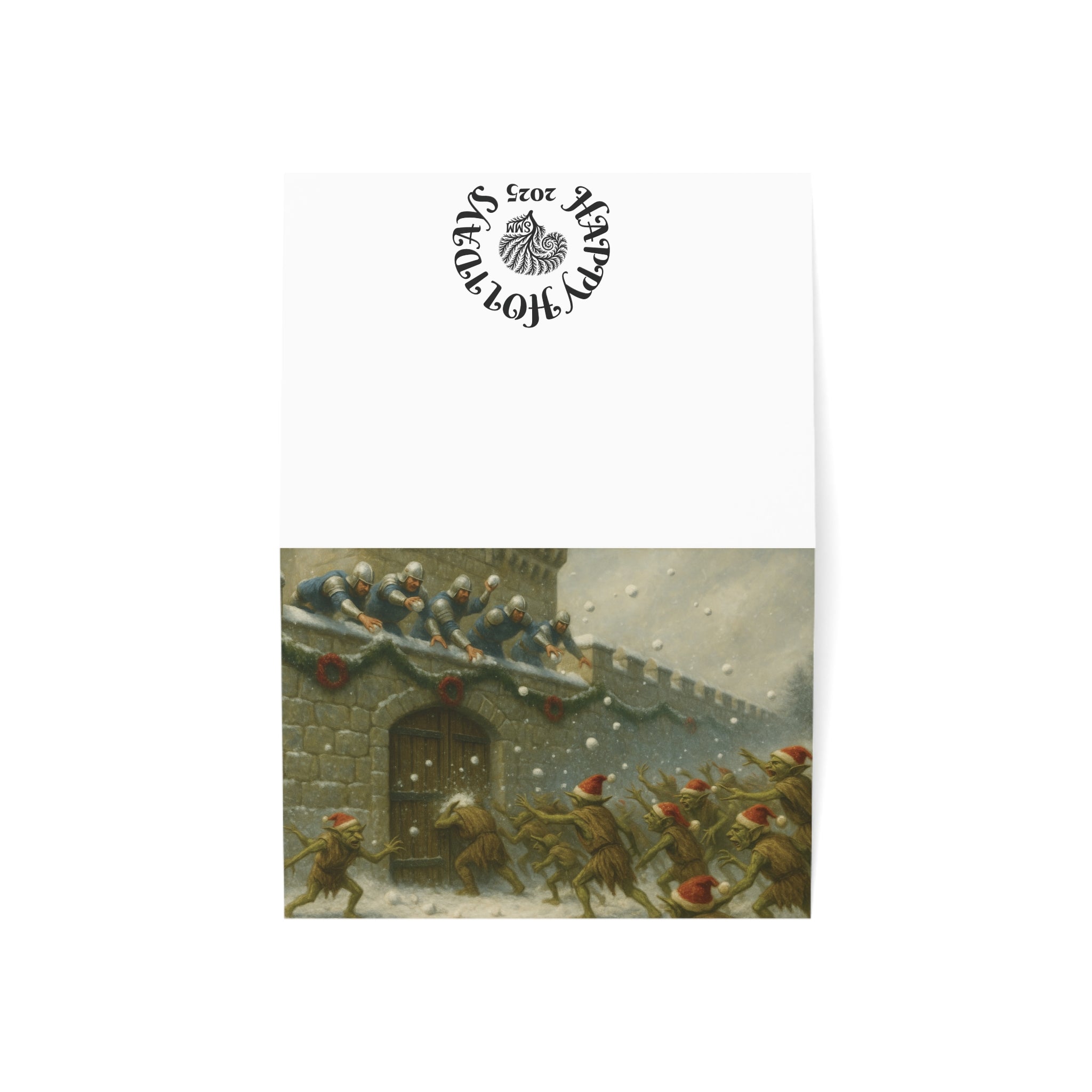 Greeting Cards Holiday Heroes vs. Jolly Gang of Goblins Snowball Fight