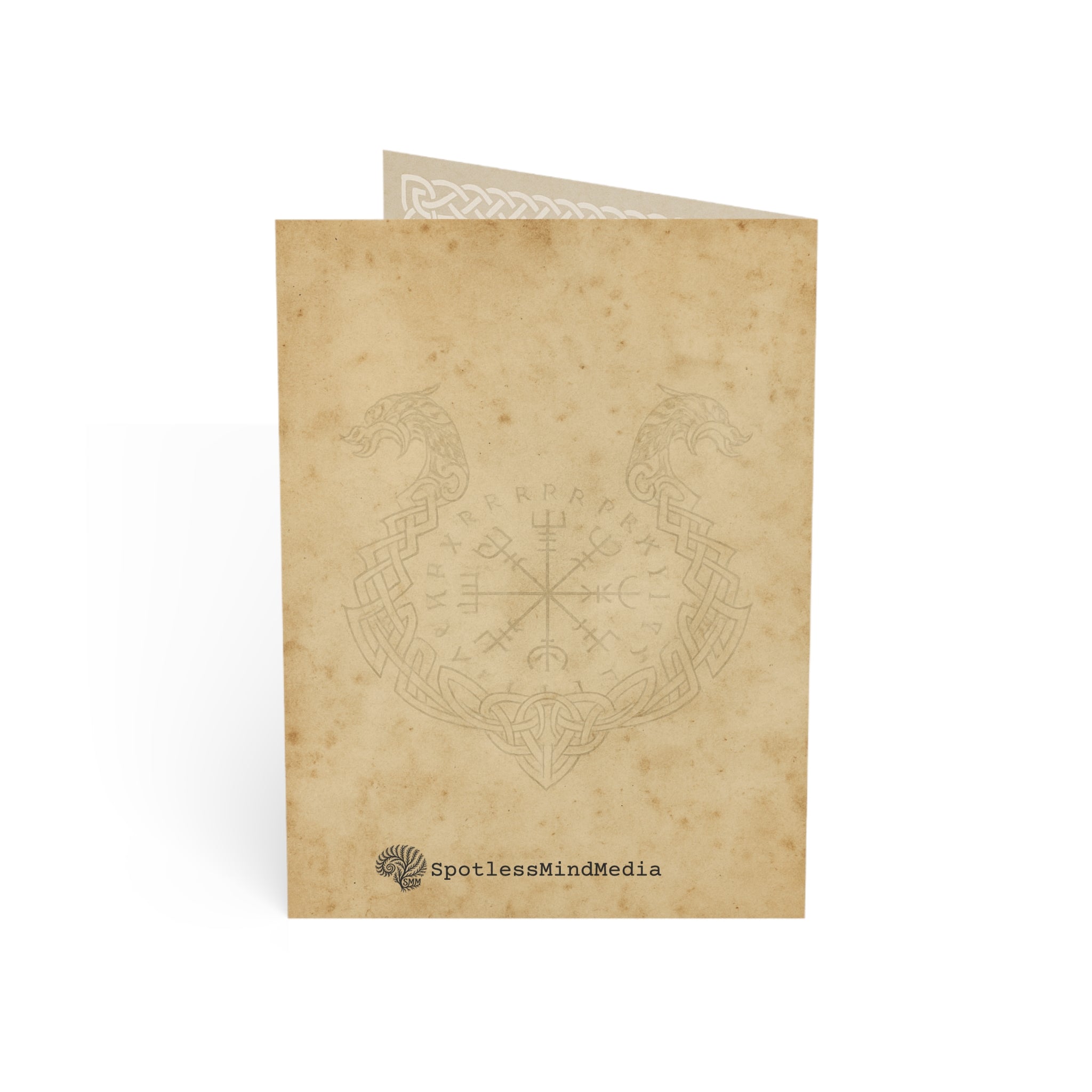 Viking Raven Block Print Greeting Cards — Pack of 1/10/30/50