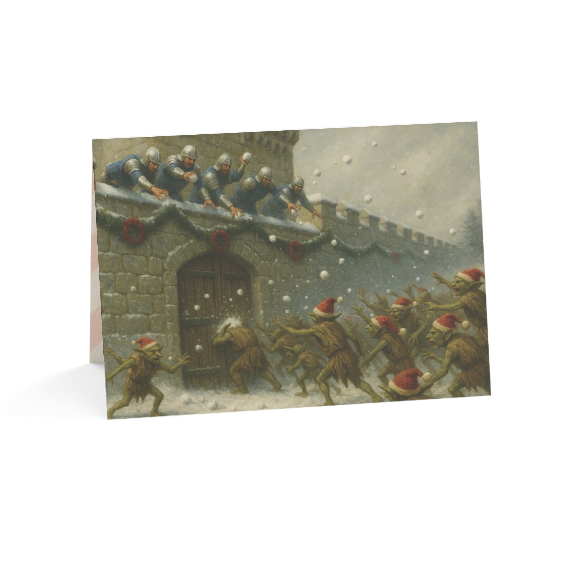 Greeting Cards Holiday Heroes vs. Jolly Gang of Goblins Snowball Fight